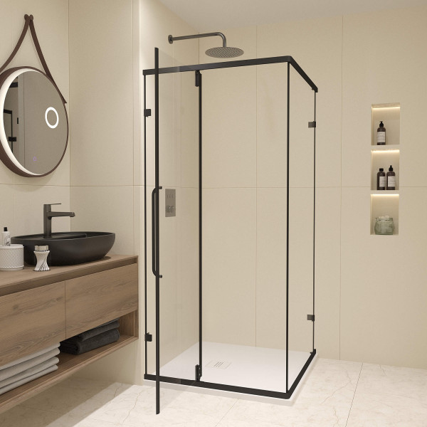 Душевой уголок RGW CL-035B 900x900 стекло прозрачное, профиль черный (350903599-14)