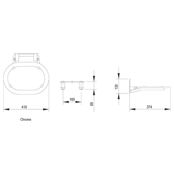 Сиденье для душа Ravak Chrome (B8F0000029) 