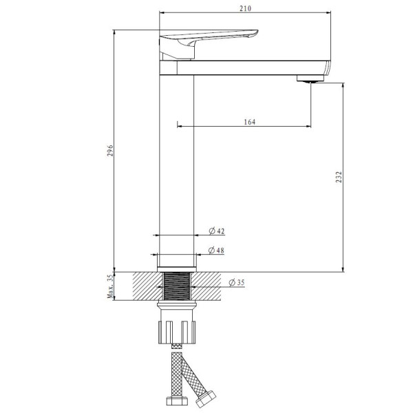 Смеситель для раковины Esko Лагос Gun Metal черный (LG25GM)