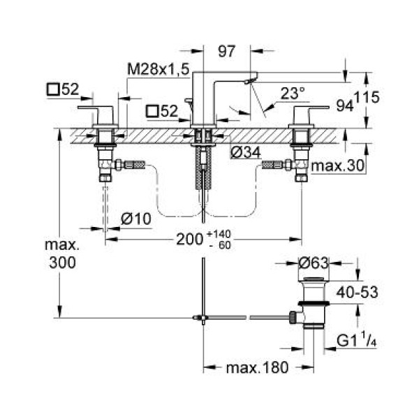 Смеситель для раковины Grohe Eurocube (20351000)