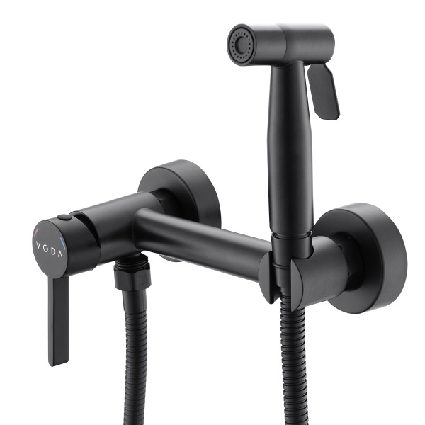 Смеситель с гигиеническим душем Voda Vessel Black черный (VSL02B VODA) Смеситель с гигиеническим душем Voda Vessel Black черный (VSL02B VODA)