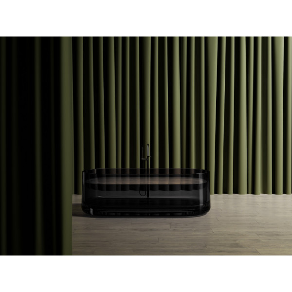 Ванна прозрачная Abber Kristall 170x75 черная (AT9708Onyx)