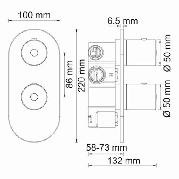 Смеситель термостатический для ванны и душа WasserKRAFT Berkel Thermo (4833)