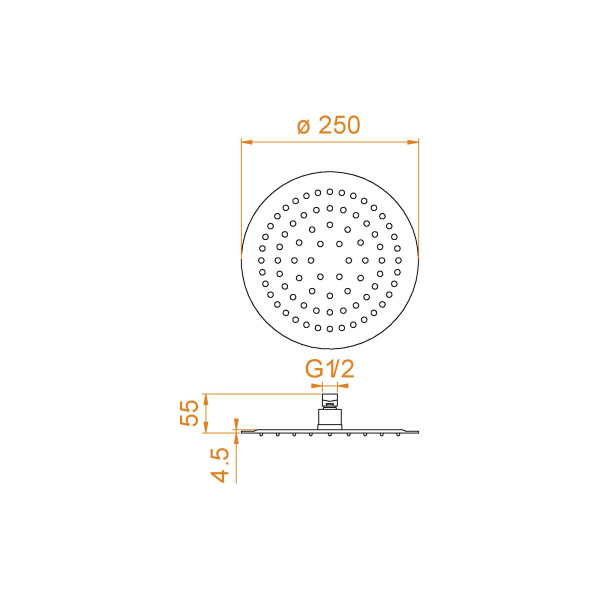 Верхний душ RGW Shower Panels 25 хром (21148125-01)