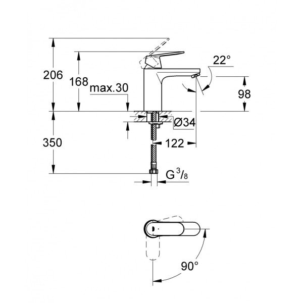 Смеситель для раковины Grohe Eurosmart Cosmopolitan (2339800E)