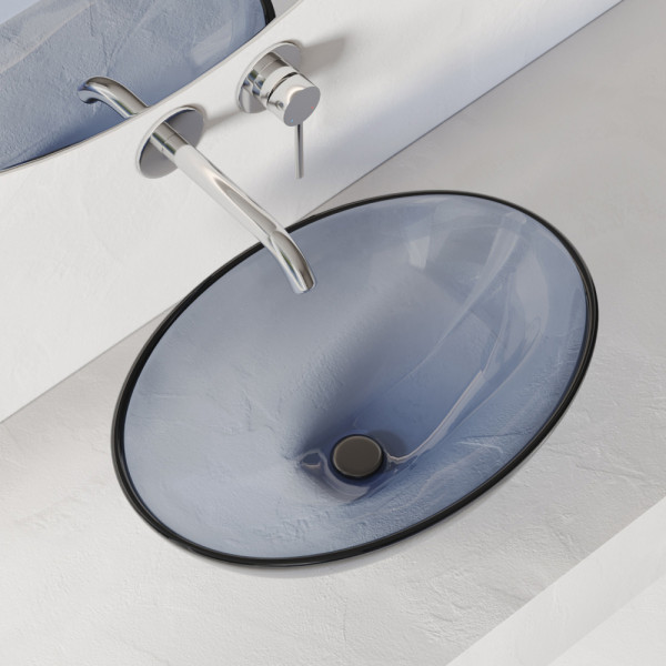 Раковина накладная Kristall 50x35x15 синий (AT2802Saphir)