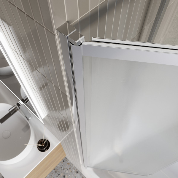 Шторка душевая для ванны BelBagno Luce 90x145 стекло матовое, профиль хром (LUCE-VF-11-90/145-P-Cr)