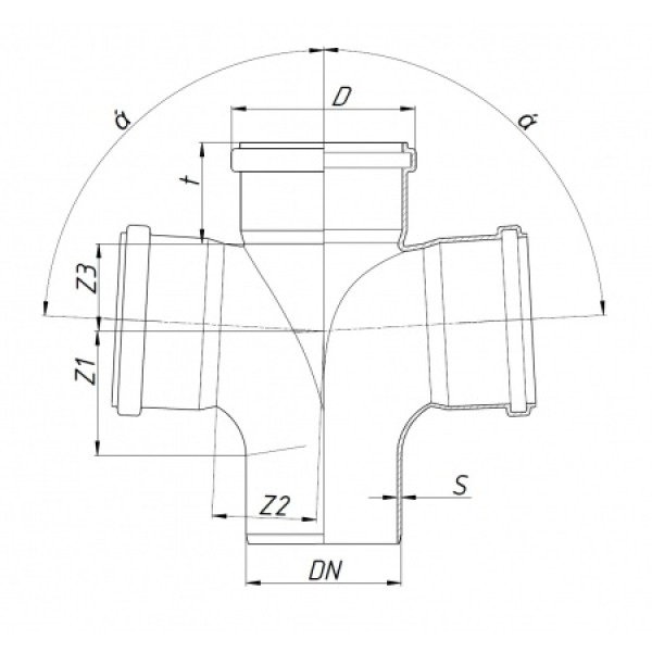 Крестовина SKDA 110х110х110х87 Ostendorf Skolan Safe PP-MD (335900)