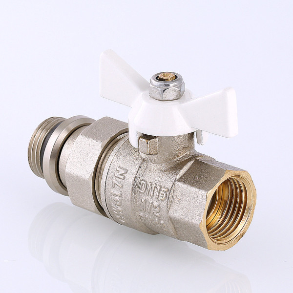 Кран 1/2" шаровый со сгоном Valtec Base (белая бабочка, o-ring) VT.227.NRW.04 Кран 1/2" шаровый со сгоном Valtec Base (белая бабочка, o-ring) VT.227.NRW.04
