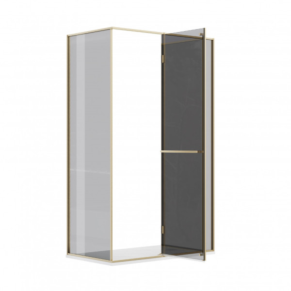 Душевая дверь Roca Apex 120x90x200  R стекло тонированное, профиль золото матовое (Z.RU93.0.788.9)