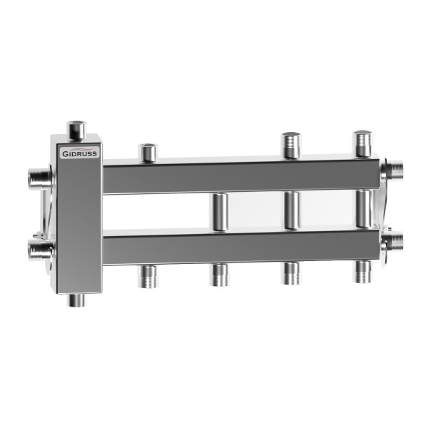 Коллектор балансировочный Gidruss BMSS-40-4DU (до 40 кВт, все контуры G 3/4", 4D-кронштейны K.UMS, подключение термодатчика, нерж ст.) Коллектор балансировочный Gidruss BMSS-40-4DU (до 40 кВт, все контуры G 3/4", 4D-кронштейны K.UMS, подключение термодатчика, нерж ст.)