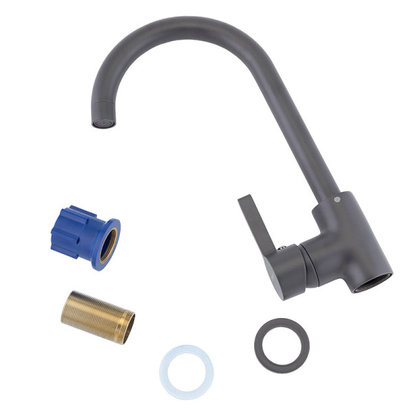 Смеситель для кухни Melodia della vita Ostessa оружейная сталь (MDV35116gt)