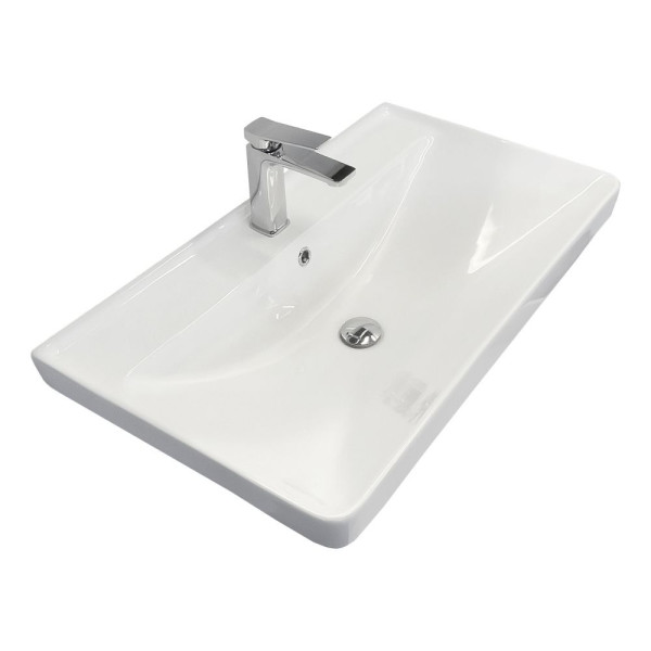 Тумба подвесная Comforty Валдай 810x660x475 белый матовый с раковиной (00-00019071)