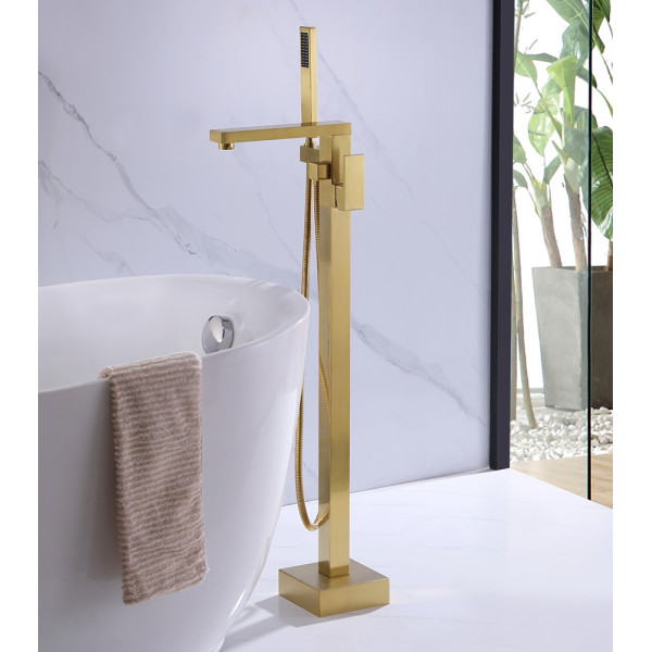 Смеситель напольный Abber Daheim золотой (AF8215G)