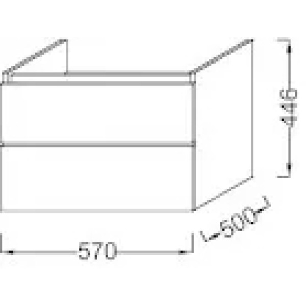 Тумба подвесная Jacob Delafon Parallel 57 дуб квебекский (EB511-E10)