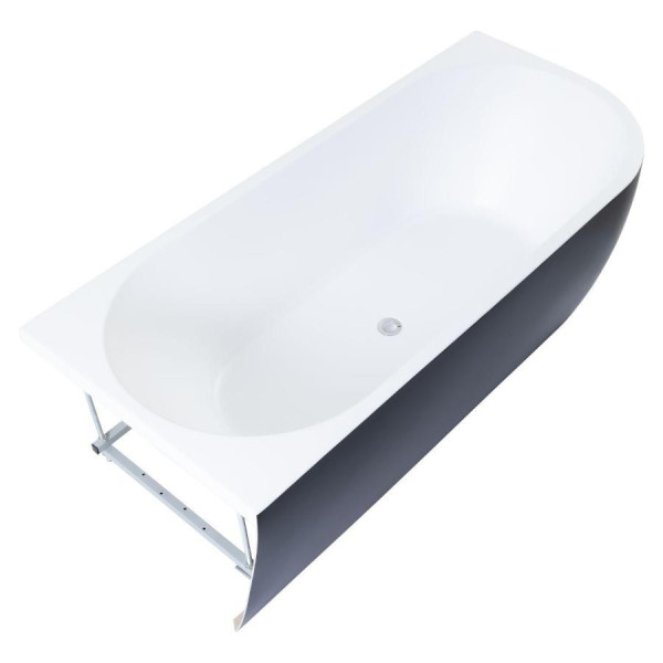Ванна акриловая Aquanet Family Elegant A 180х80 белый матовый/черный матовый Black matte слив-перелив (293077)