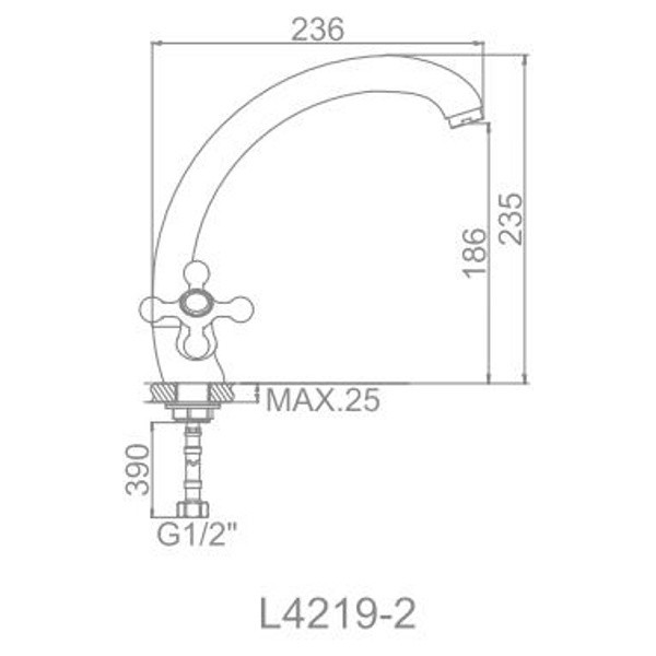 Смеситель для кухни Ledeme (L4219-2)