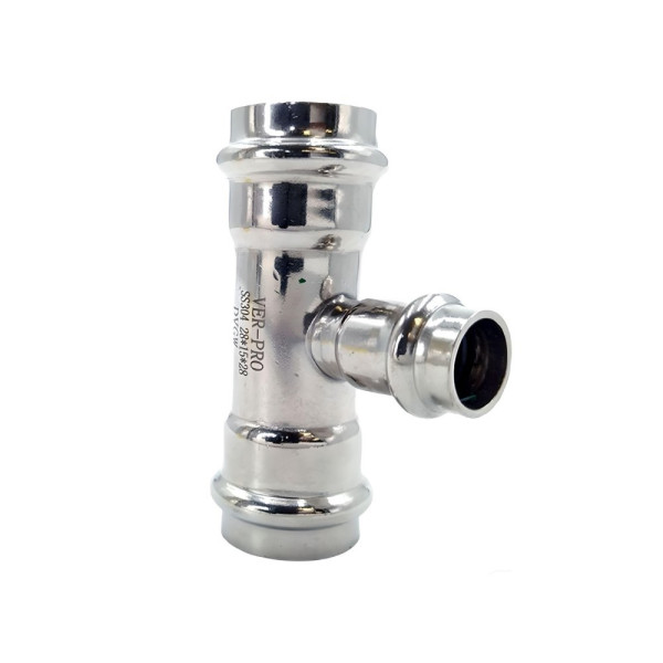 Тройник переходной 28*15*28 Vieir VER-PRO (нерж.сталь, пресс) (VPT281528) Тройник переходной 28*15*28 Vieir VER-PRO (нерж.сталь, пресс) (VPT281528)