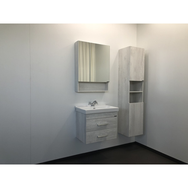 Тумба подвесная с раковиной Comforty Никосия 600x400x530 дуб белый (00004138879)