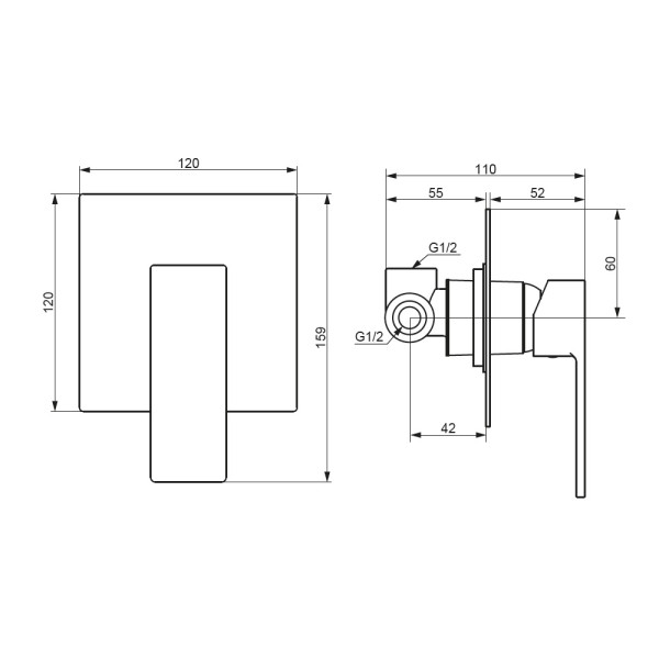 Смеситель для душа Damixa Gala чёрный (537500300)