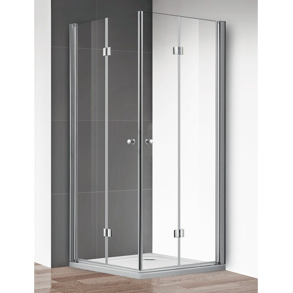 Душевой уголок Cezares ECO 80x90x195 стекло прозрачное, профиль хром (ECO-O-ASH-2-80/90-C-Cr)