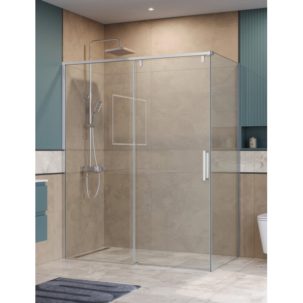 Душевой уголок BelBagno Soft Close-1 160x80x200 стекло прозрачное, профиль хром глянцевый (SOFT_CLOSE-1-AH-1-160/80-C-Cr)