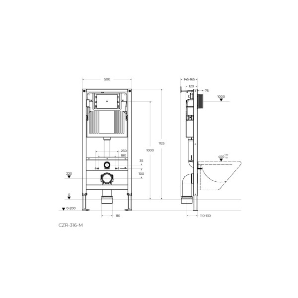 Инсталляция для унитаза Cezares ((CZR-316-M) Инсталляция для унитаза Cezares ((CZR-316-M)