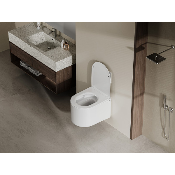 Унитаз подвесной Abber Bequem 355x500x300 белый (AC1129)