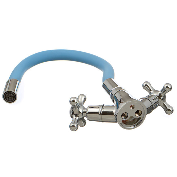Смеситель для кухни Ex-promt Cross с гибким изливом, хром (Ex102.2-01 light blue)