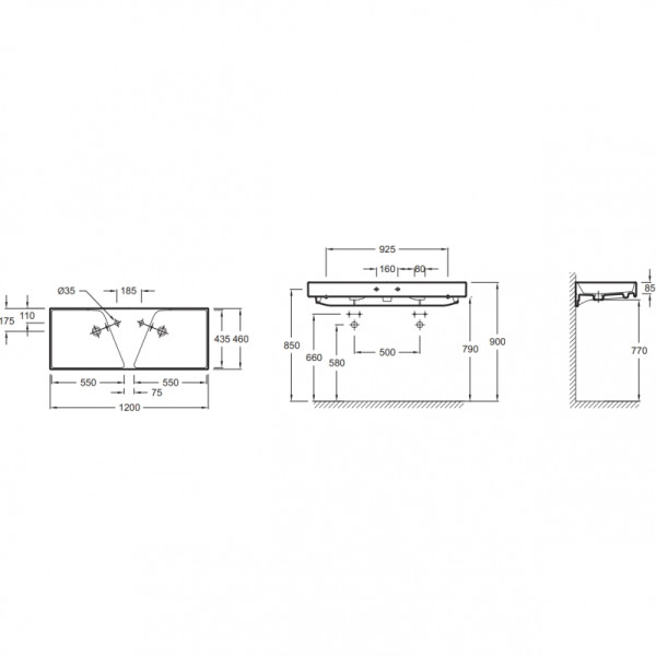Раковина подвесная Jacob Delafon Rythmik 120x46 белая (EXM112-00) Раковина подвесная Jacob Delafon Rythmik 120x46 белая (EXM112-00)