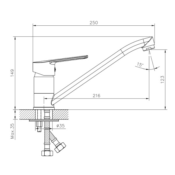 Смеситель для кухни Decoroom DR22 хром (DR22018) Смеситель для кухни Decoroom DR22 хром (DR22018)