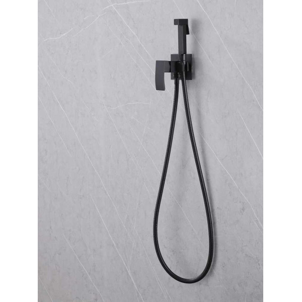 Смеситель с гигиеническим душем Abber Wasserfall черный матовый (AF8625B)