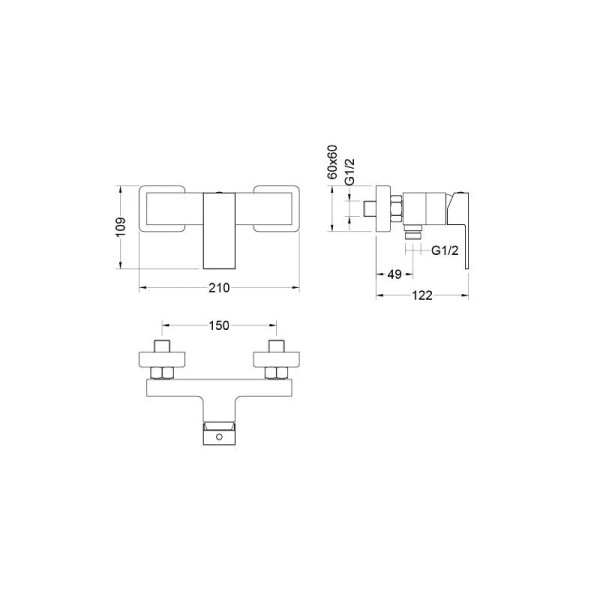 Смеситель для душа Aquatek Либра Set 2 в 1 с душевым гарнитуром (AQ1660CR+AQ2019CR) (AQ1632CR)
