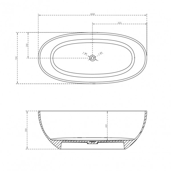 Ванна прозрачная Abber Kristall 165x78 коричневая (AT9701Opal)