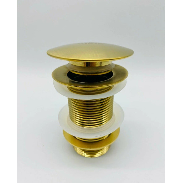 Донный клапан для раковины Vieir 1 1/4" (32 мм.), 67 мм. Quick Clac без перелива (латунь, золото) (VER21AS)