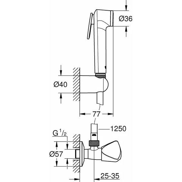 Душевой гарнитур Grohe Tempesta (хром)