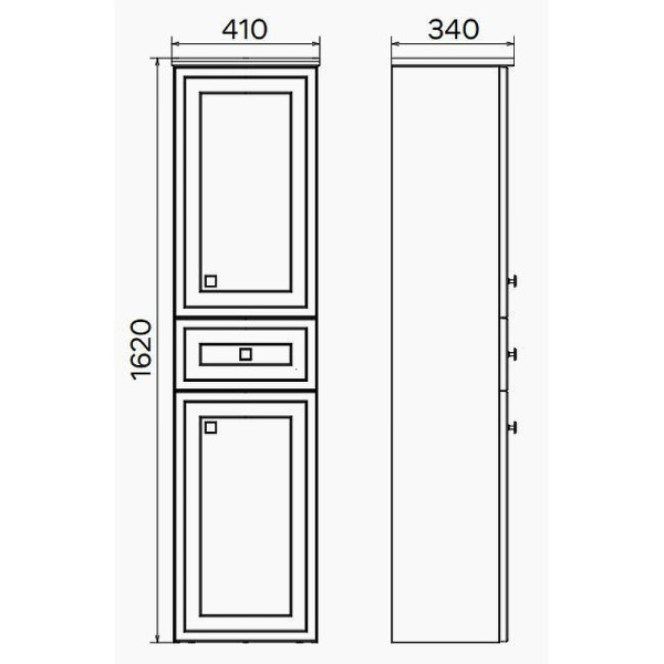 Пенал подвесной Comforty Феррара 400x410x1620 белый глянцевый (00004148010)