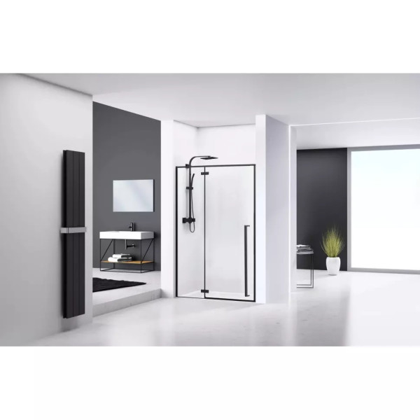 Душевая дверь Rea Rapid 110x195 стекло прозрачное, профиль чёрный (REA-K6325) Душевая дверь Rea Rapid 110x195 стекло прозрачное, профиль чёрный (REA-K6325)