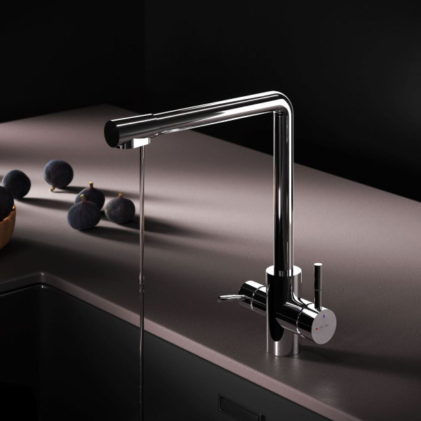 Смеситель для кухни AM.PM X-Joy S с L-изливом с каналом для питьевой воды хром (F85B05700)