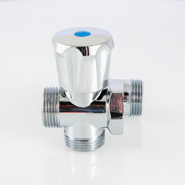 Кран вентильный 3/4"х3/4"х3/4" ВН проходной с удлинителем Valtec (хром) VT.230.N.05