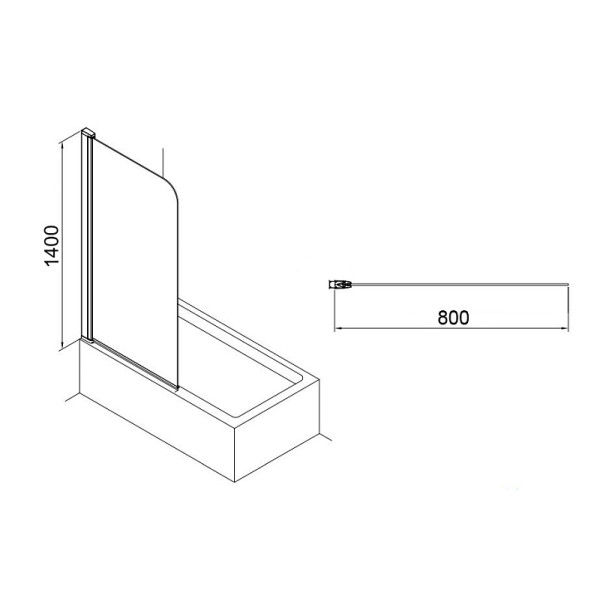 Душевая шторка Azario Merrit 80x140 стекло прозрачное, профиль хром (AZ-NF6310 80)