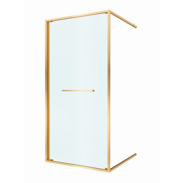 Душевая дверь Cezares Lux 100x195 стекло прозрачное, профиль брашированное золото (LUX-B-FS-1-100-C-BORO)