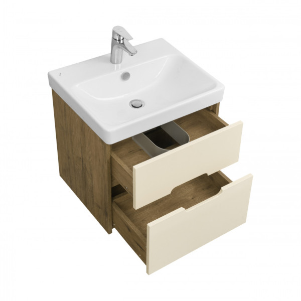 Тумба подвесная Aquaton Оливия 532x427x497 бежевый, дуб велл (1.A254.2.01O.LVG.0)