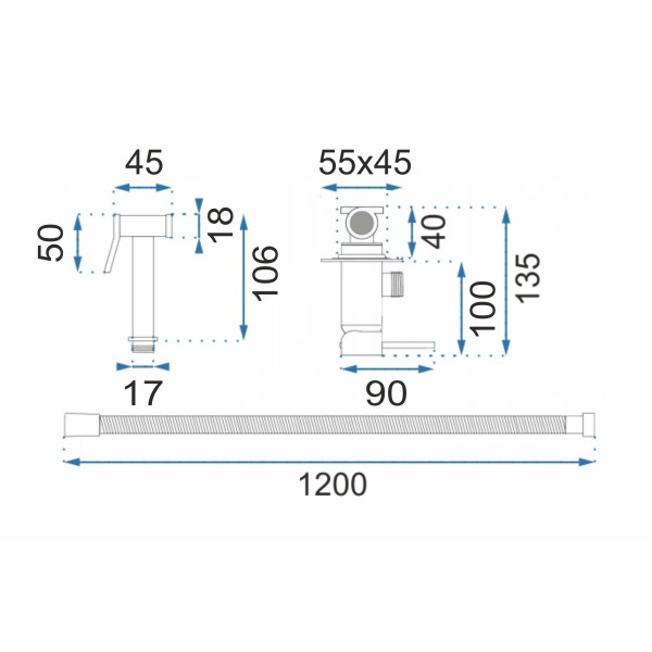 Смеситель для биде REA Fenix Black mat (REA-B5687)
