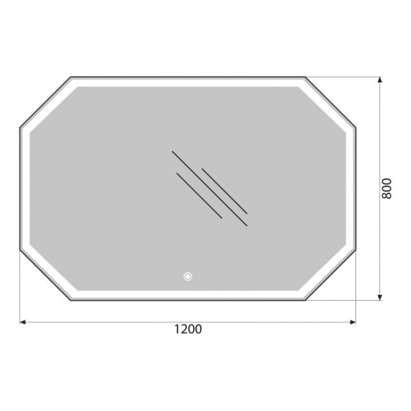 Зеркало с подсветкой BelBagno SPC-OTT 120x80 (SPC-OTT-1200-800-LED-TCH)