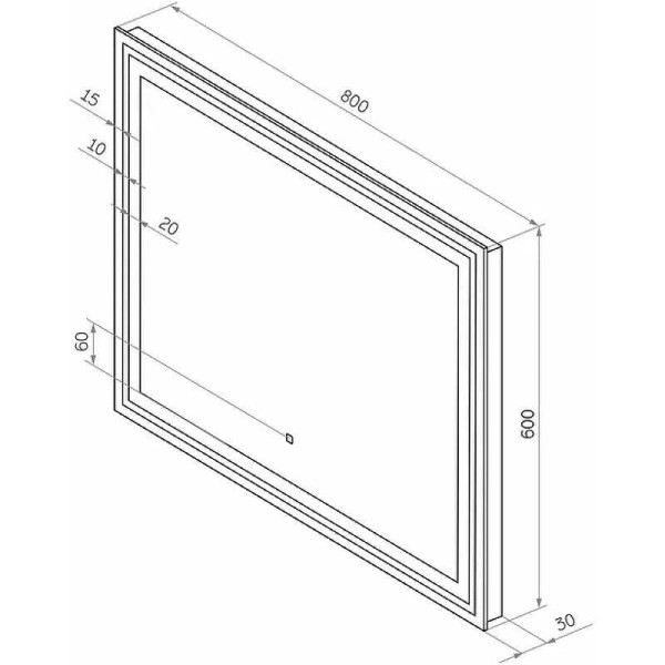 Зеркало с подсветкой Континент Fancy Led 800x600 (ЗЛП874)