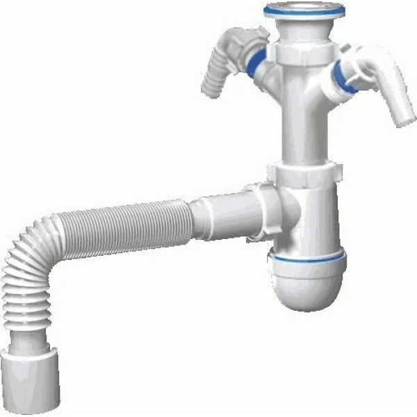 Сифон 40 мм. бутылочный АНИ "Грот" с выпуском 1 1/2"*70 мм., 2-мя отводами для стир.машины и с гибкой трубой 40/50 АНИ пласт (A1110) Сифон 40 мм. бутылочный АНИ "Грот" с выпуском 1 1/2"*70 мм., 2-мя отводами для стир.машины и с гибкой трубой 40/50 АНИ пласт (A1110)