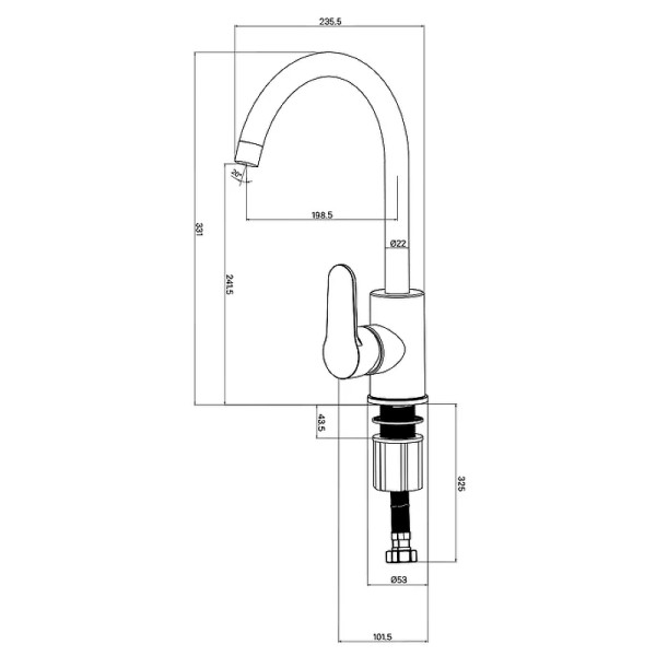 Смеситель для кухни Milardo Poli черный (POLBLJ0M05)