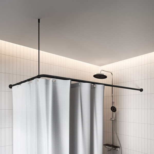 Карниз для ванны 90-180 см черный Iddis (060A200i14) Карниз для ванны 90-180 см черный Iddis (060A200i14)