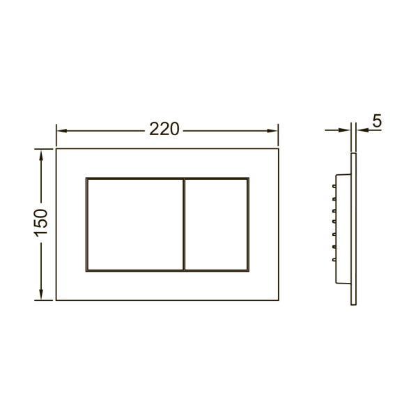 Инсталляция для подвесного унитаза TECEbase 2.0 с клавишей (9400414 / K440407) черная матовая